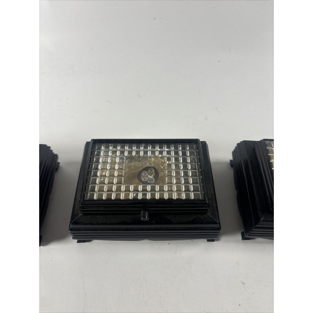 Vintage LED Motion Sensor Step Lights Black Wall Deck Stair Lights Set of 3 - Picture 3 of 8